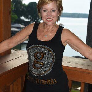 Garth Brooks rhinestone bling sleeveless tank  XS S M L XL XXL 1X 2X 3X 4X 5X